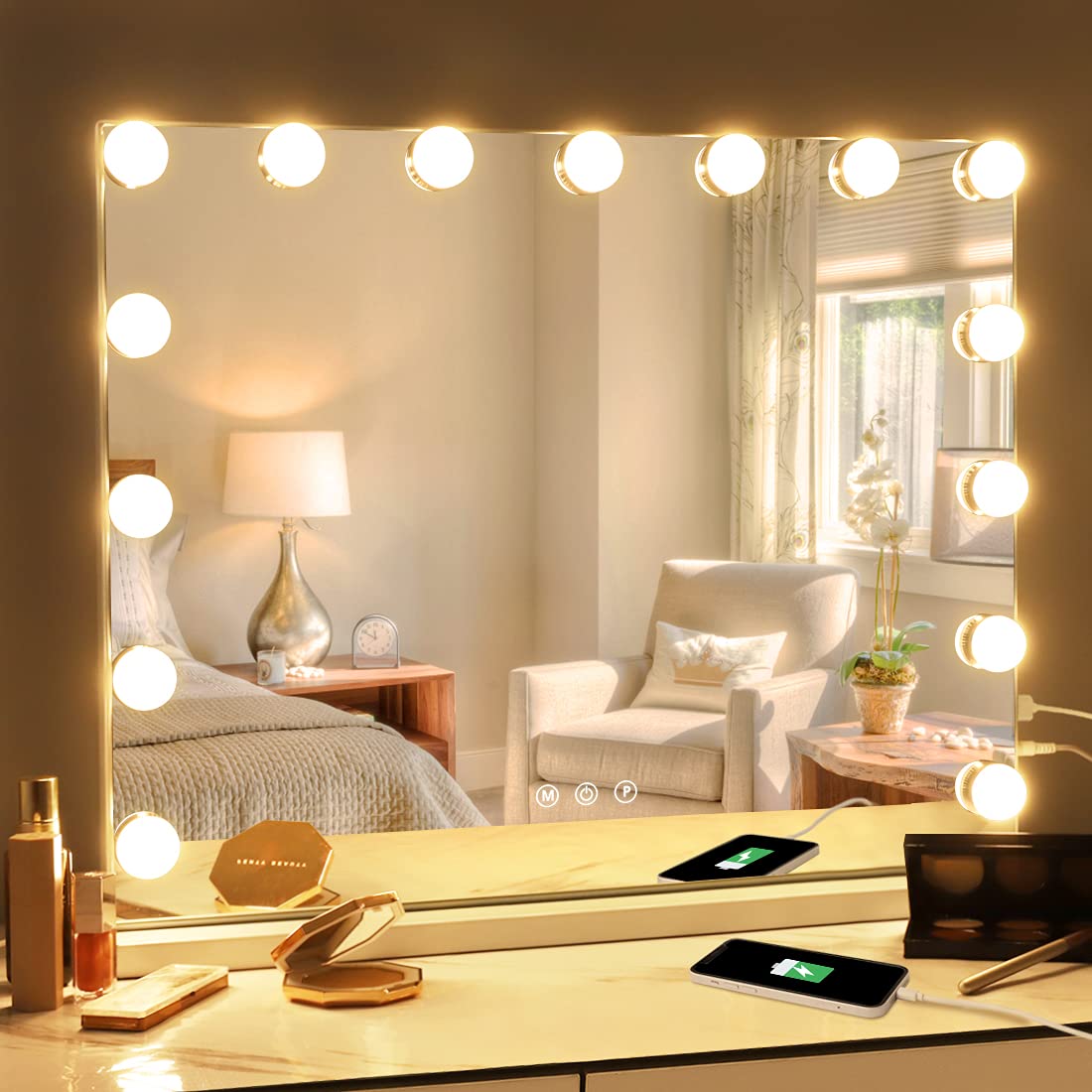 Lysende Makeup Spejl - LuminaGlow