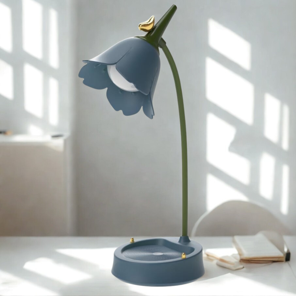 Elegant LED bordslampa med blomdesign - Lång batteritid