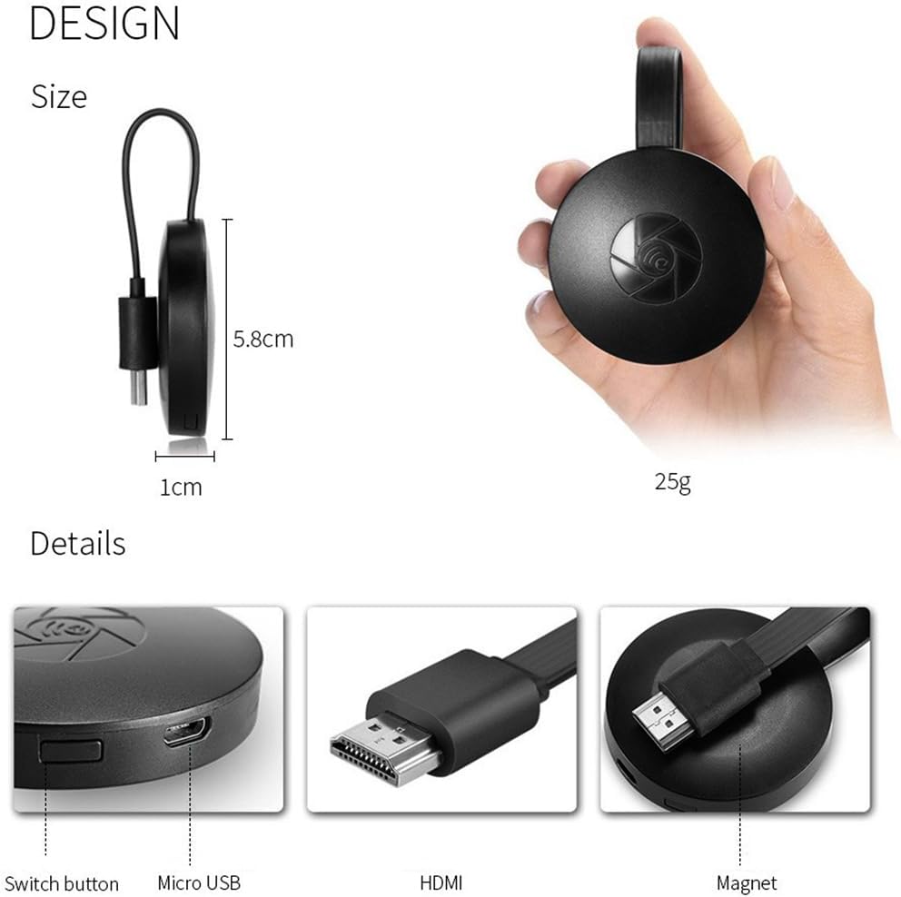 Trådløs Video Chromecast - HD Streaming 1080p, Android, iPhone, PC kompatibel