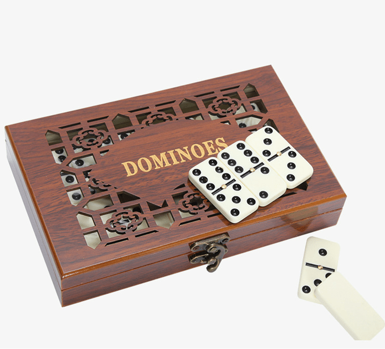 Klassisk Domino Sæt med Elegant Træopbevaring