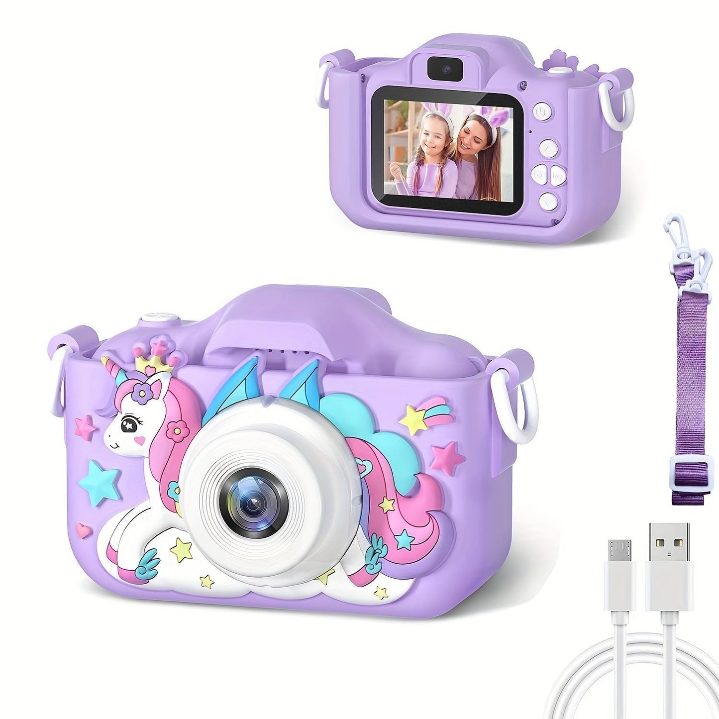 HD Børnekamera Licorne | Sjovt Selfiekamera til Børn 3-12 År