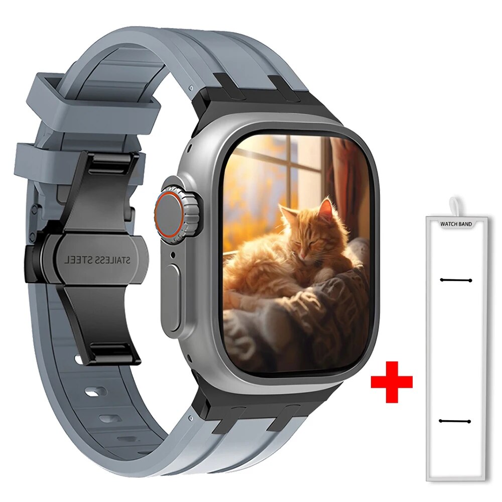 Silicone Urrem til Apple Watch med Elegant Titanium Lås