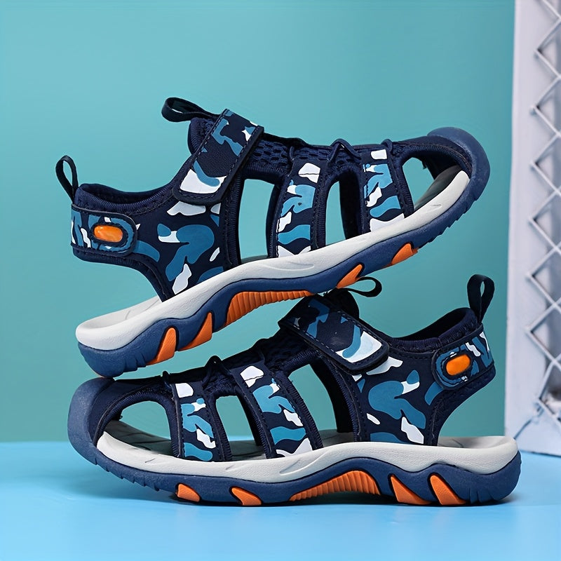 Barnsandaler i kamouflagemönster för sommarbruk – Andningsbara och halkfria