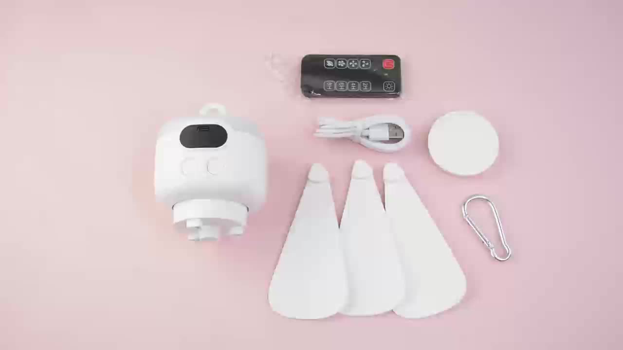 Bærbar USB-Genopladelig Ventilator med LED-Lys