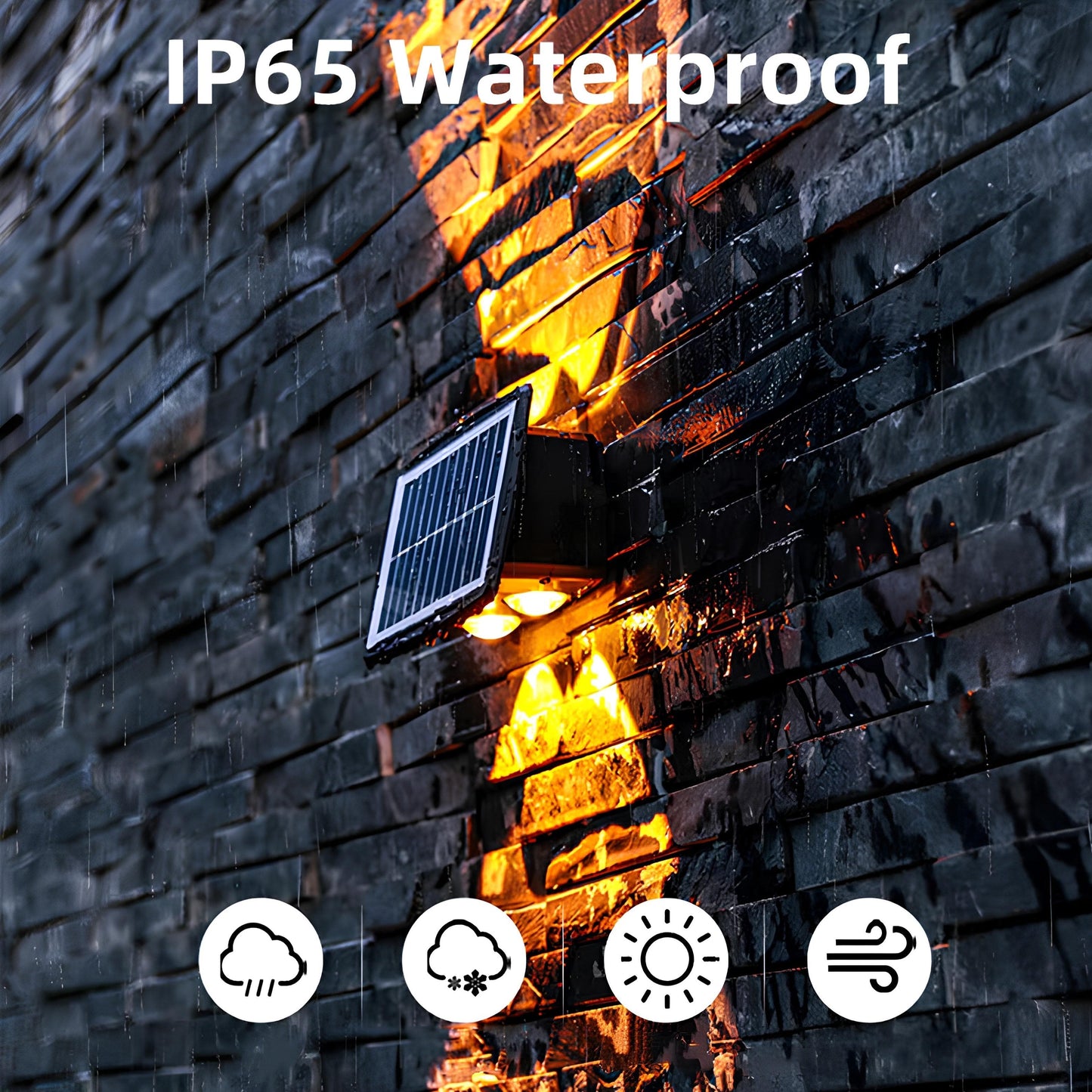 Udendørs Solcelle Væglampe med Varmt Hvidt LED Lys
