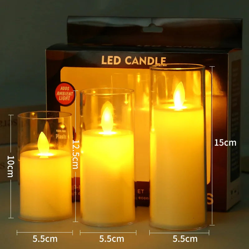 Flammesikre LED Stearinlys i Glas - Hygge & Sikkerhed