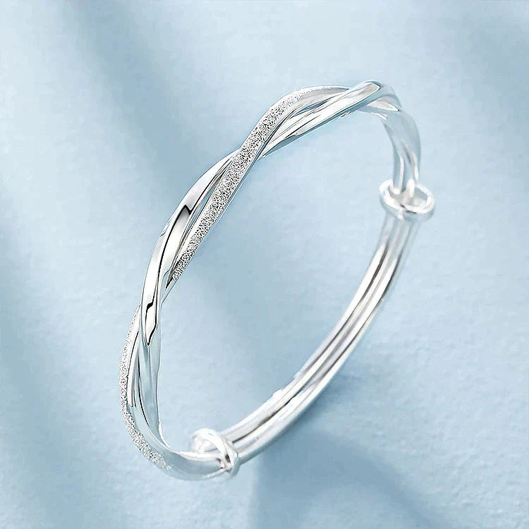 Sølv Armbånd med Flettet Design - Justerbar Elegance