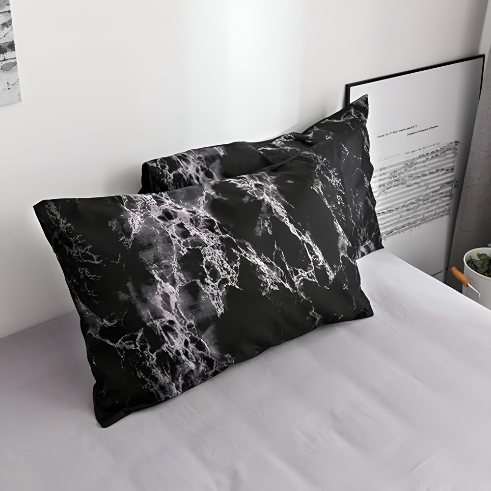 Luksuriøst Sengetøjssæt i Marmor Design med Blød Komfort