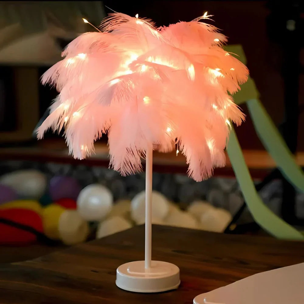 Fjerlampe med Justerbar Belysning - Skab Hygge i Hjemmet