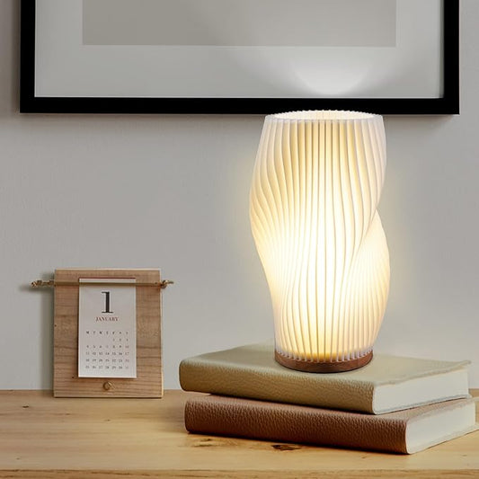 USB-bordlampe med justerbar lysstyrke og bølgeformet design