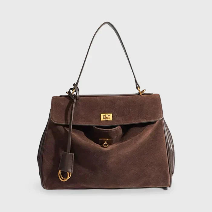 Elegant axelväska i lyxig mikrofiber med veganska detaljer