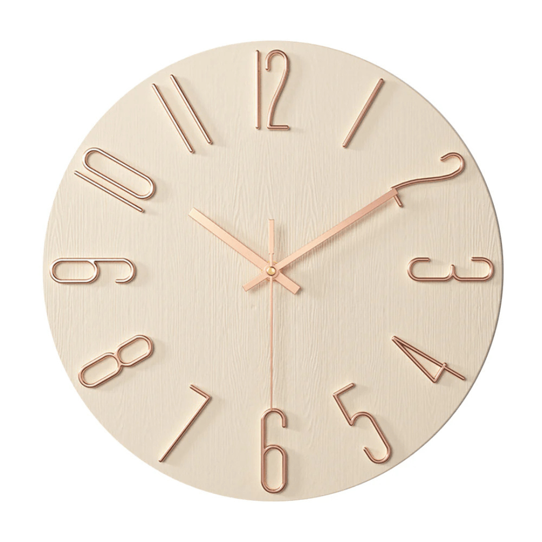 Tyst Väggklocka i Trä - Minimalistisk Design för Vardagsrummet