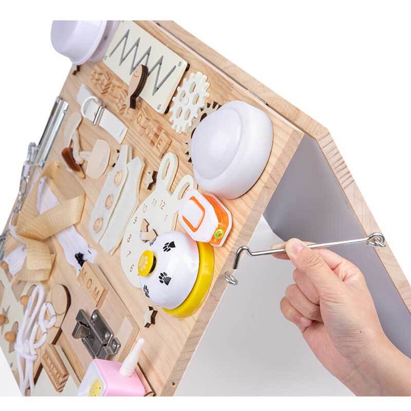 Træbaseret Montessori Aktivitetsbræt til Børns Læring