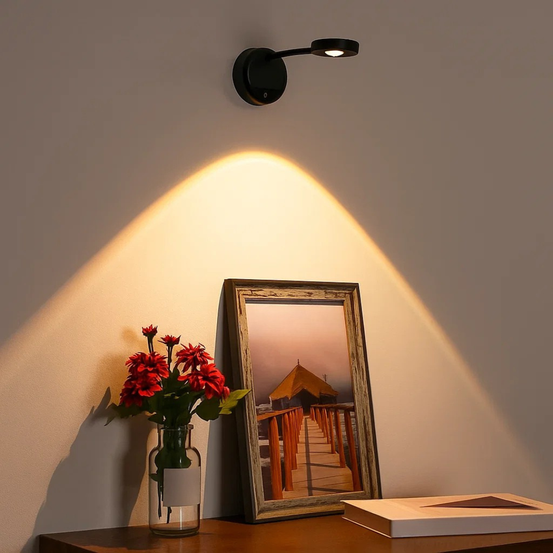 Justerbar LED-vägglampa med Rörelsesensor - Energibesparande