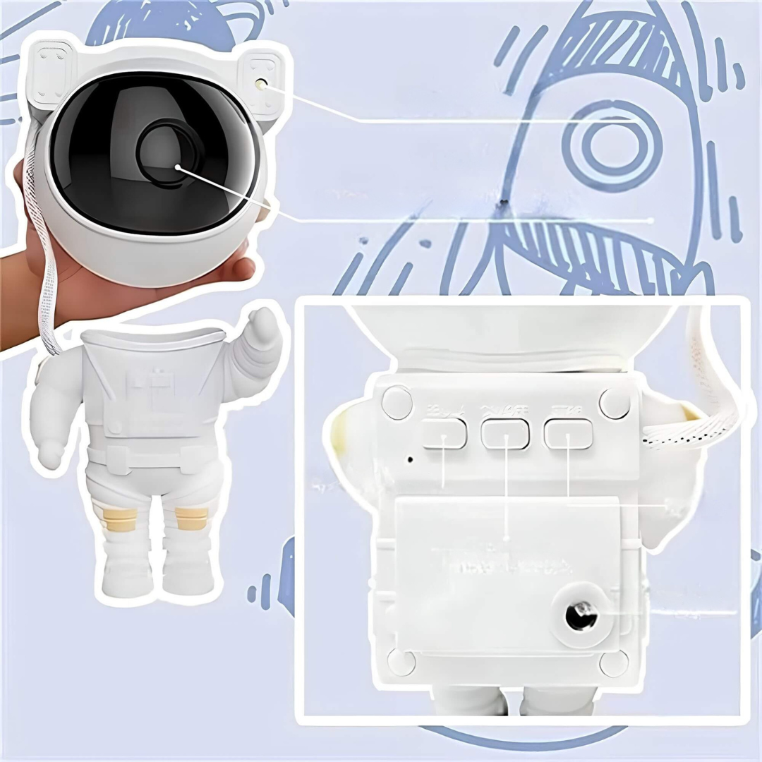 Astronaut Stjernehimmel Projektor med Beroligende Galakseeffekt