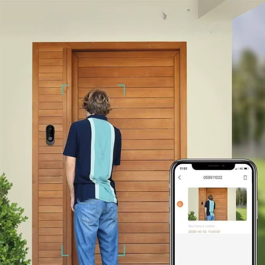 Trådlös video-dörrklocka med tvåvägs ljud och WLAN