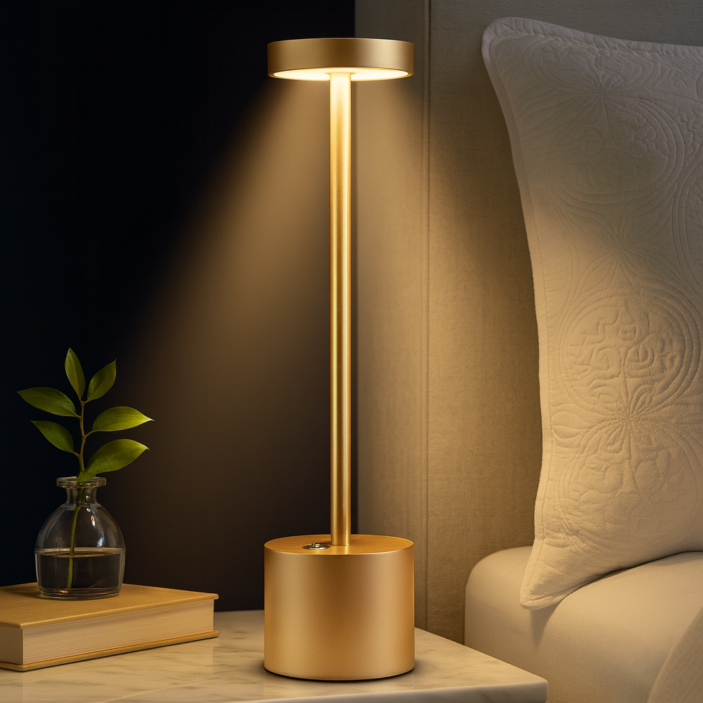 Trådlös bordslampa LED – Uppladdningsbar & Touch Dimbar