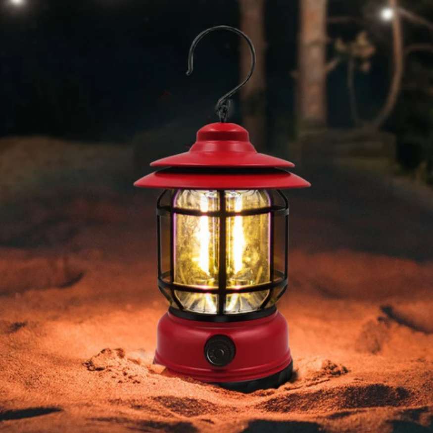 Uppladdningsbar campinglampa – Vintage LED med justerbart ljus