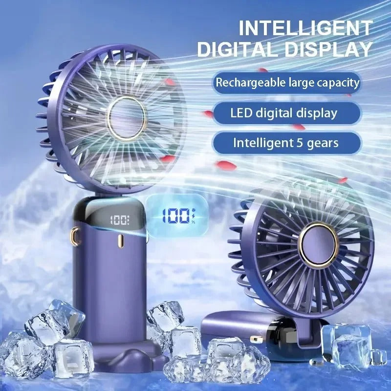 Bärbar Uppladdningsbar Fläkt med 5000mAh Batteri
