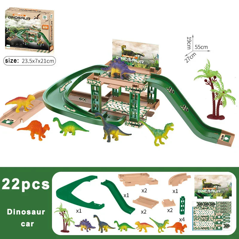 Det fantastiska byggsetet för barn - polisbilar och dinosaurier