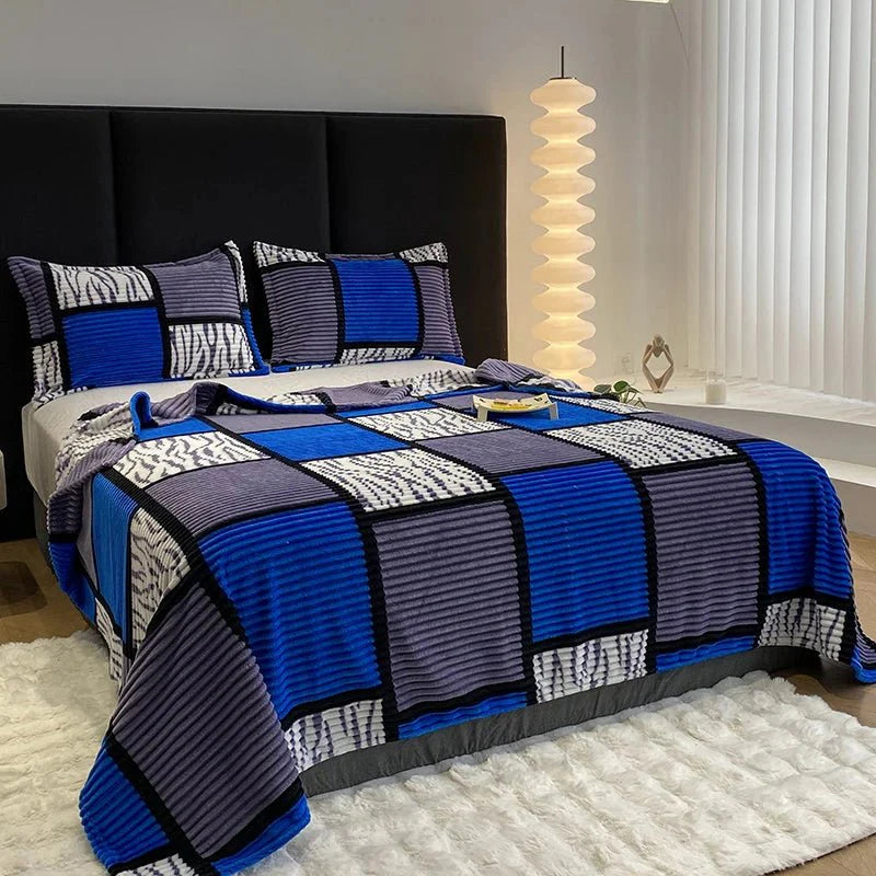 Blød og Varm Plaid i Tidløst Design til Sofa og Seng
