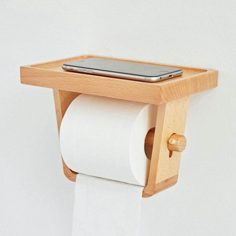 Træ Enkel Toiletpapirholder
