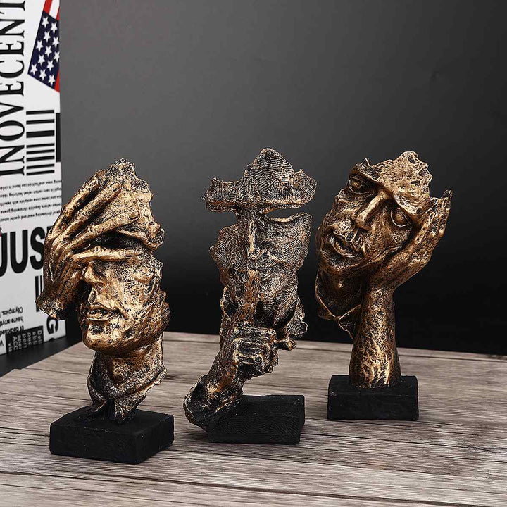 Guldglimt Abstrakt Skulptur – Lysende Elegance