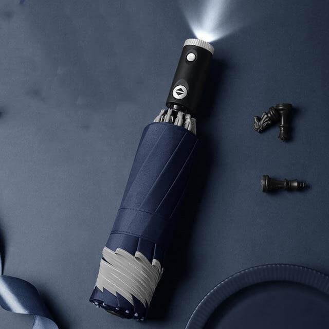 Automatisk omvendt LED-lys foldbar paraply