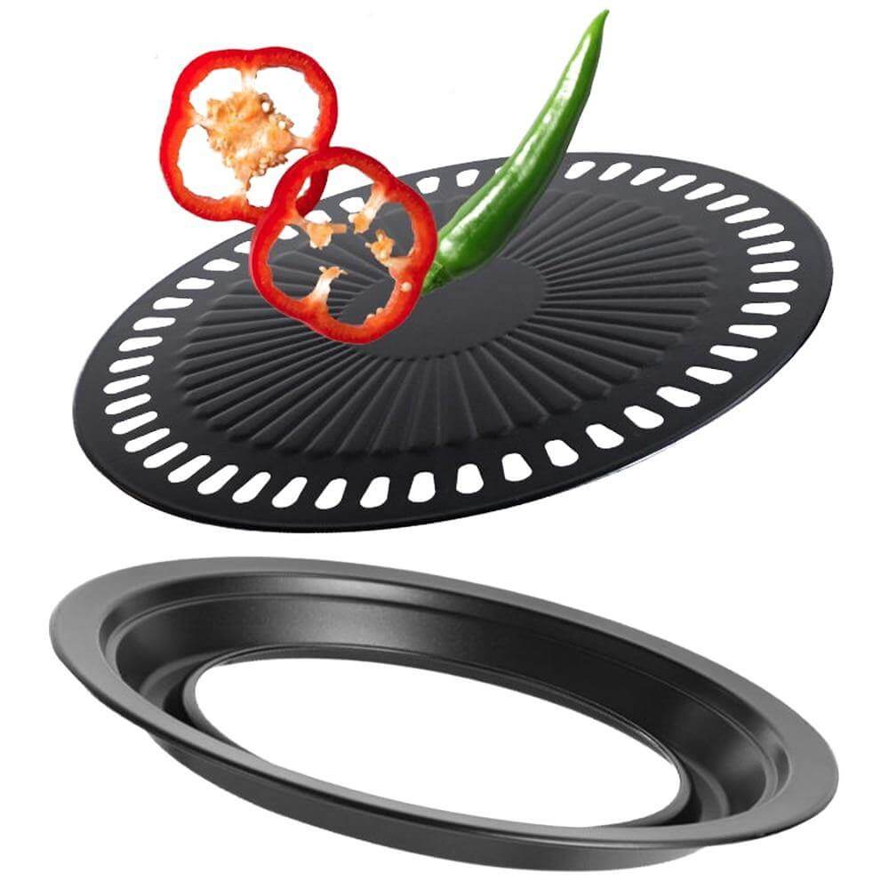 Koreansk bärbar non-stick BBQ grillpanna