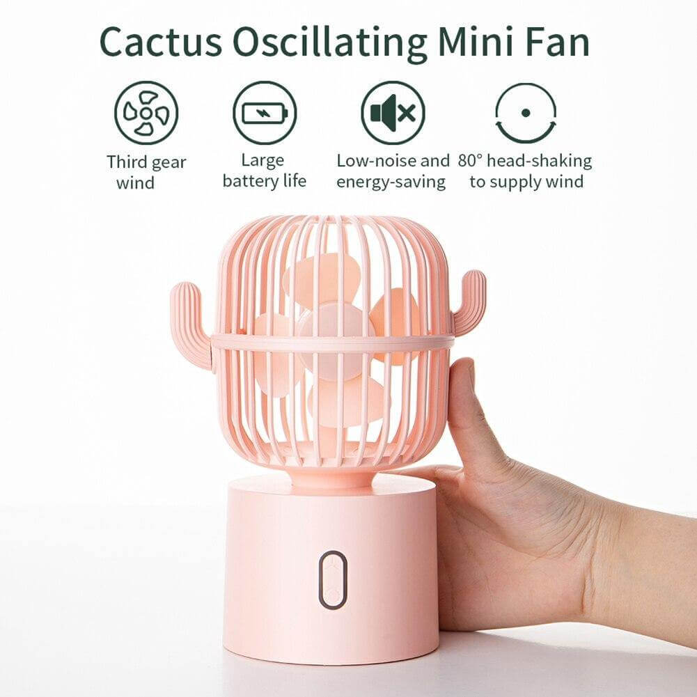 Genopladelig USB Bærbar Mini Kaktus Vifte