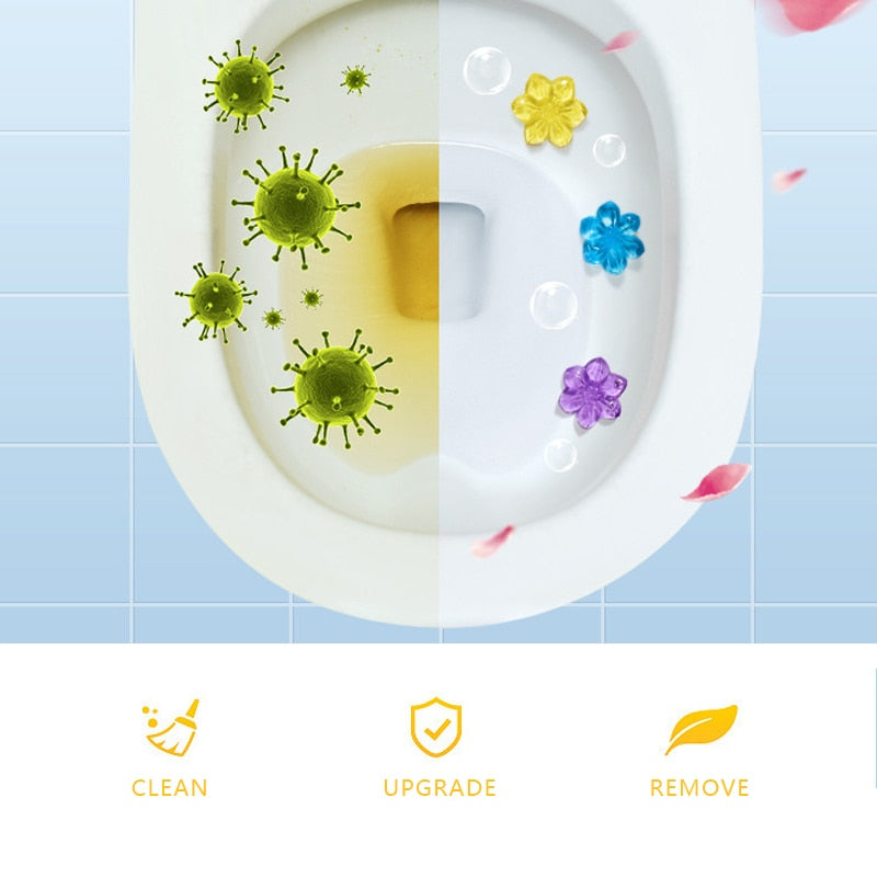 Aromatisk Air Freshener Blomst Gel Toilet Rengøring