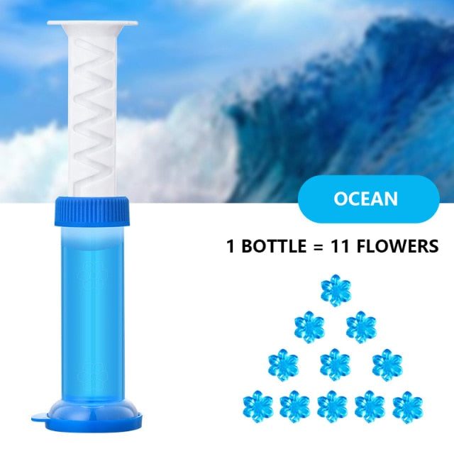 Aromatisk Air Freshener Blomst Gel Toilet Rengøring