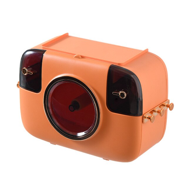 Væghængt kameraformet toiletpapirholder