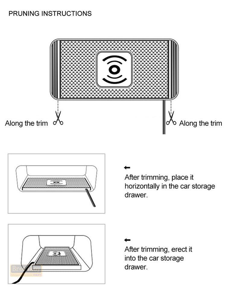 Trådløs skridsikker bil hurtig telefonoplader pad