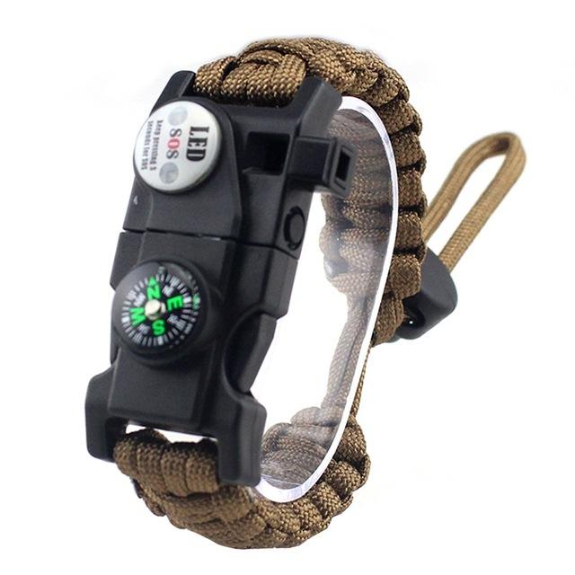 Multifunktionelt Survival-Armbånd med Paracord og Værktøjer