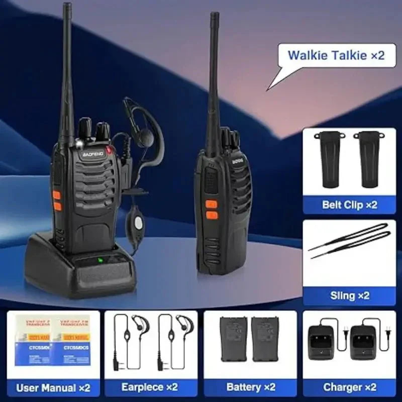 Genopladeligt Walkie Talkie med USB-forbindelse