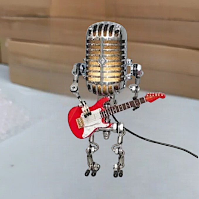 Robot Bordlampe i Metal med Dæmpbar LED Lys