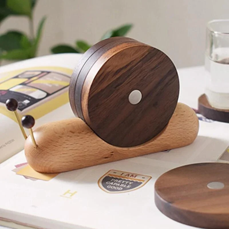 Skandinaviska Valnöt Coasters - Minimalistisk Design och Hållbarhet