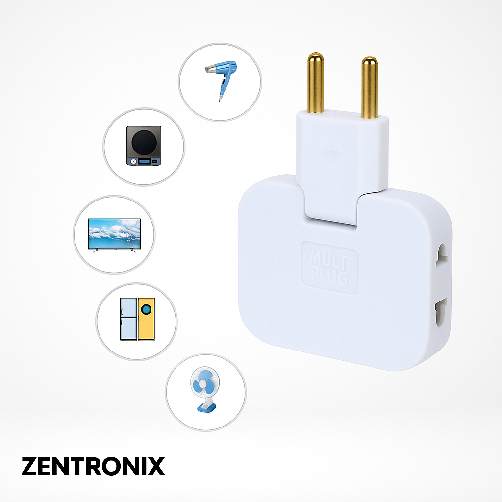 Drehbar EU-stikadapter med flere stik | Eco-stikdåser (EU)