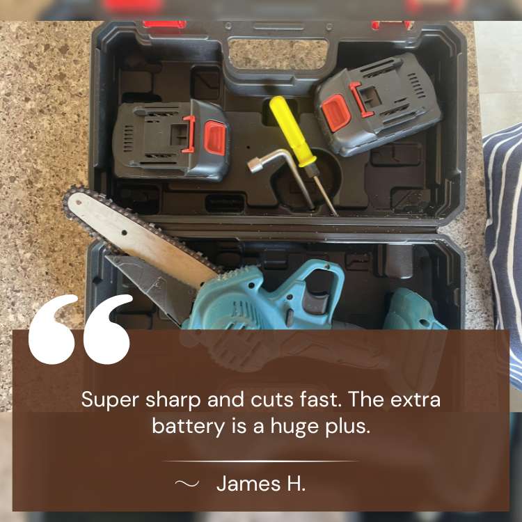 Trådløs elektrisk kædesav | Letvægtsdesign, ergonomisk og ideel til nem beskæring og trimning