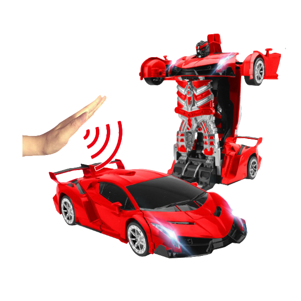 Transformerende Fjernstyret Robotbil med LED-lys