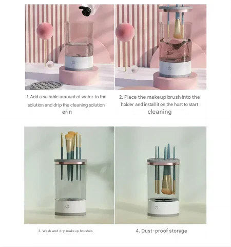 Automatisk Makeborstrengöringsmaskin – CleanBrushPro
