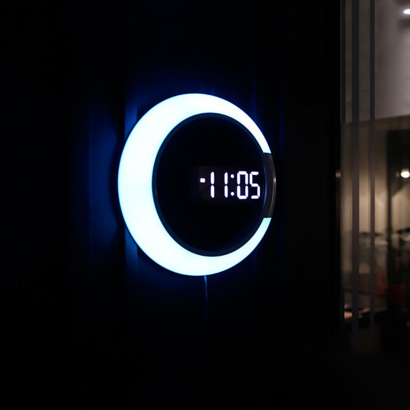 Elegant LED-väggklocka med fjärrkontroll – Skapa stämningsfullt ljus