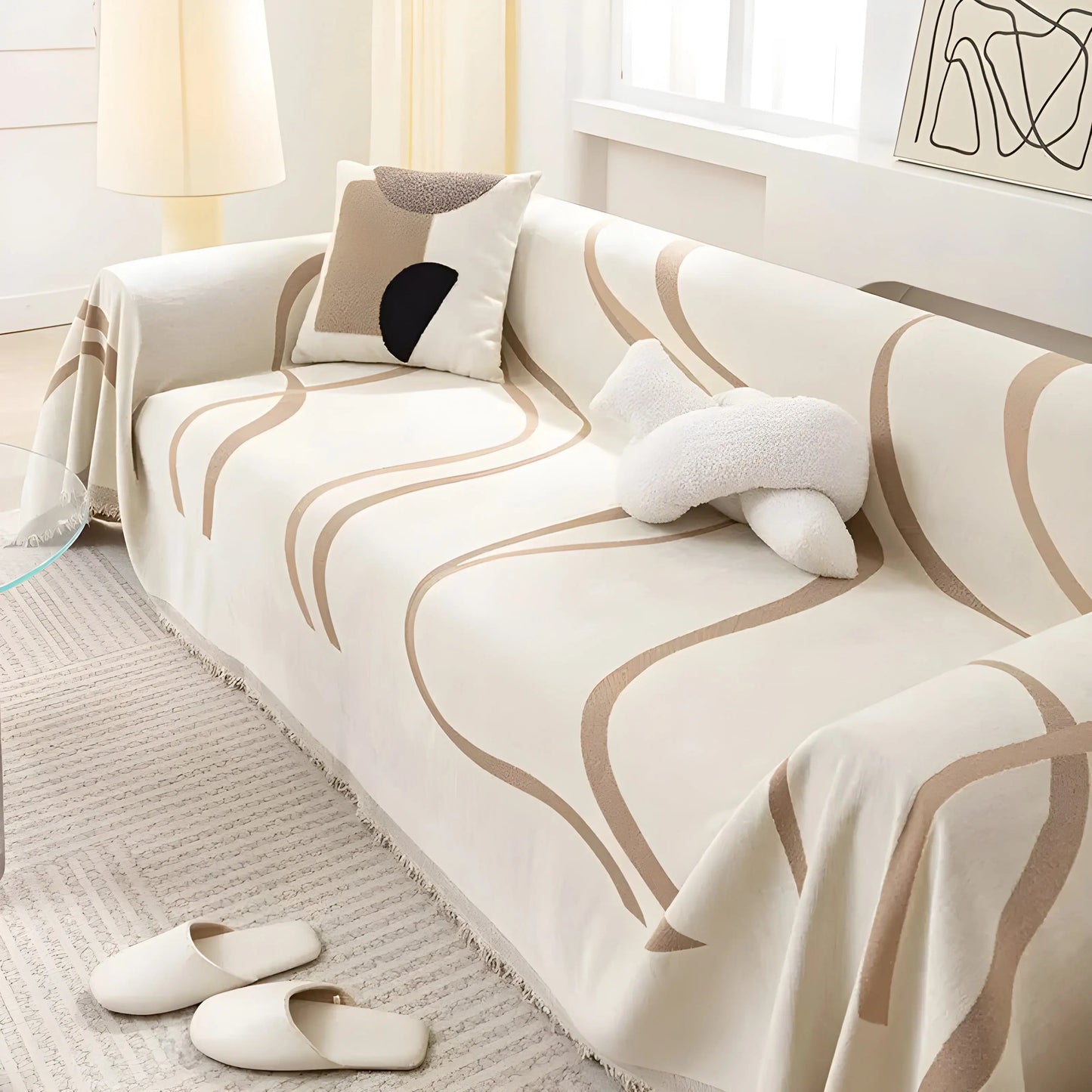 Vändbart sofföverdrag i chenille/bomull – Elegant design