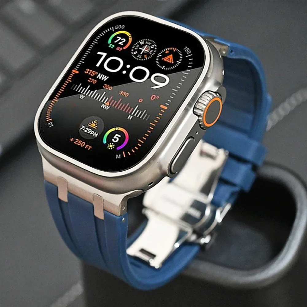 Silicone Urrem til Apple Watch med Elegant Titanium Lås