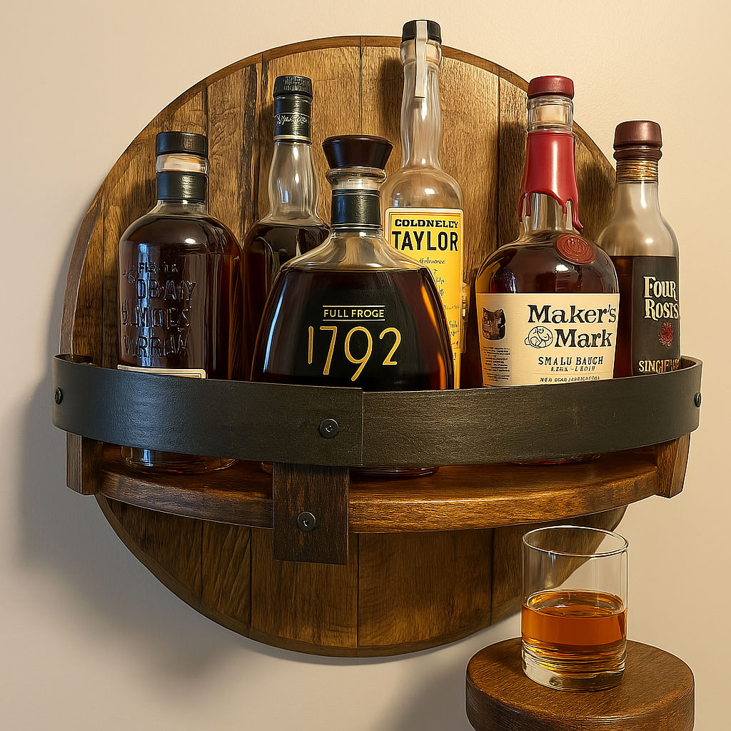 Rustik Ekshylla för Whiskyflaskor - Unik Design