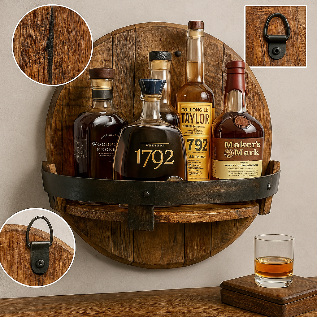 Rustik Ekshylla för Whiskyflaskor - Unik Design