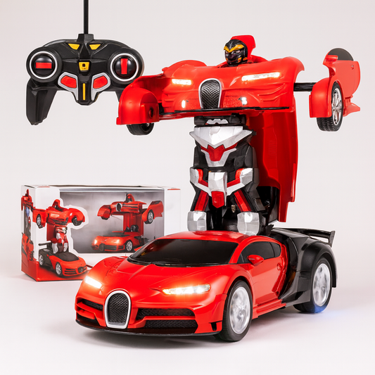 Fjärrstyrd transformerande robotbil med LED och ljud