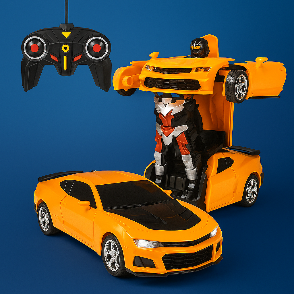 Fjernstyret Transformer Robotbil med LED og Lyd