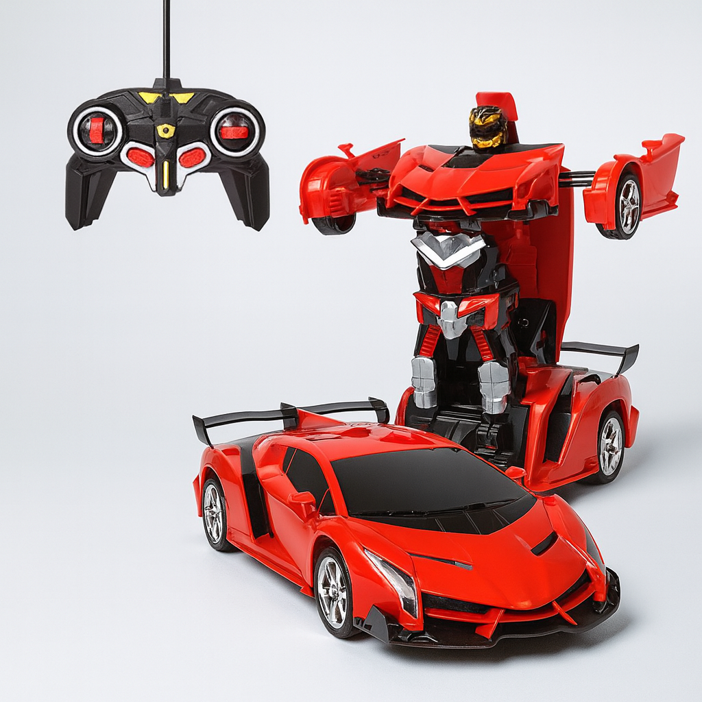 Fjernstyret Transformer Robotbil med LED og Lyd